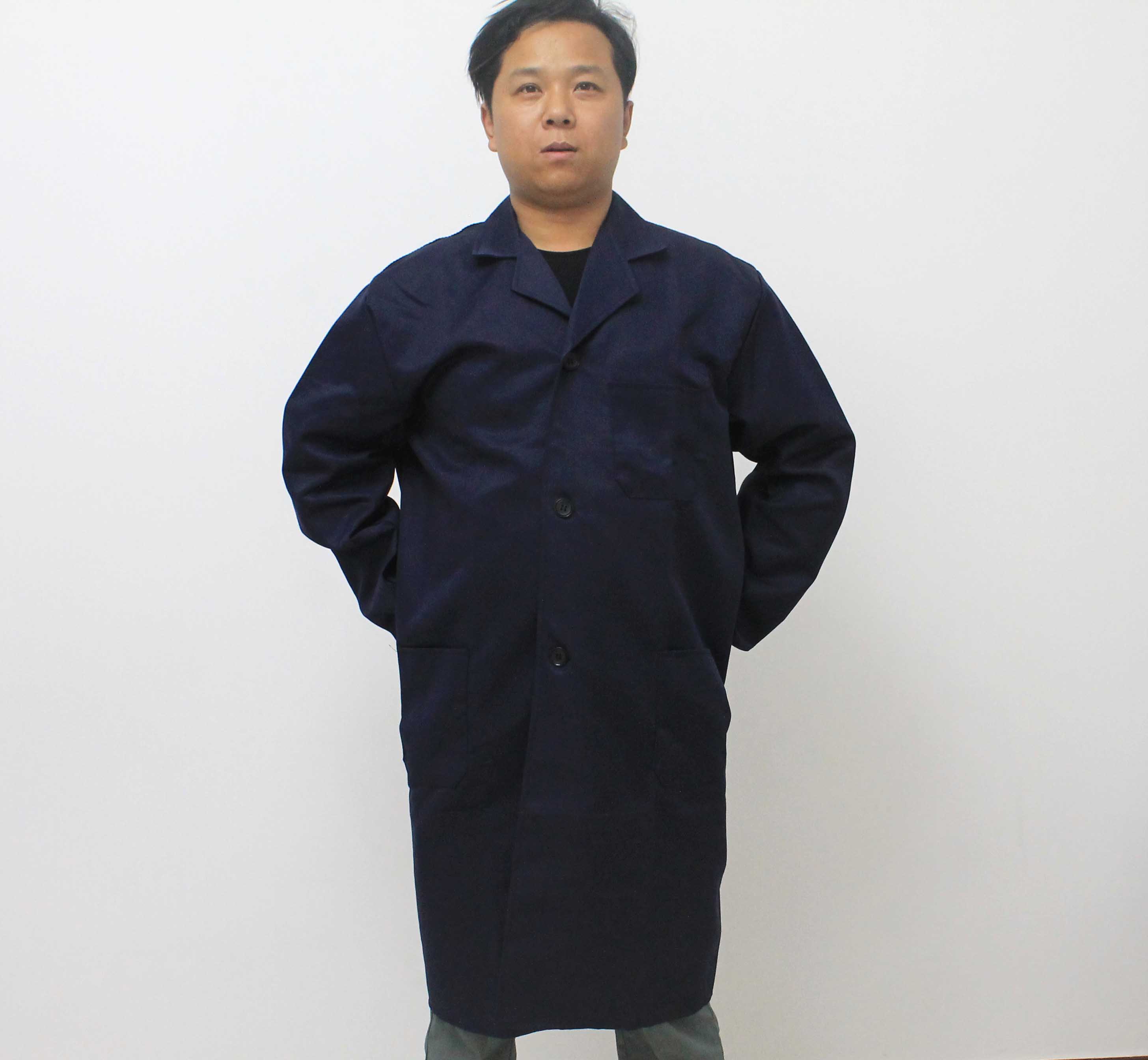 制服呢蓝色大褂工作服价格