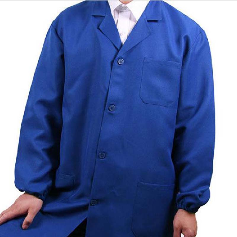艳蓝制服呢大褂工作服