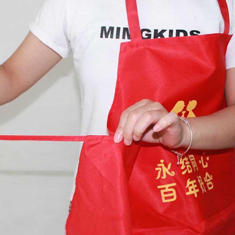 红色喜庆围裙批发厂家直供
